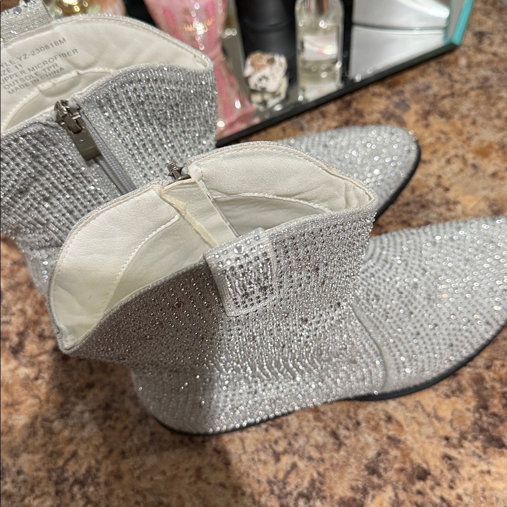 Sparkling Silver Rhinestone Boots